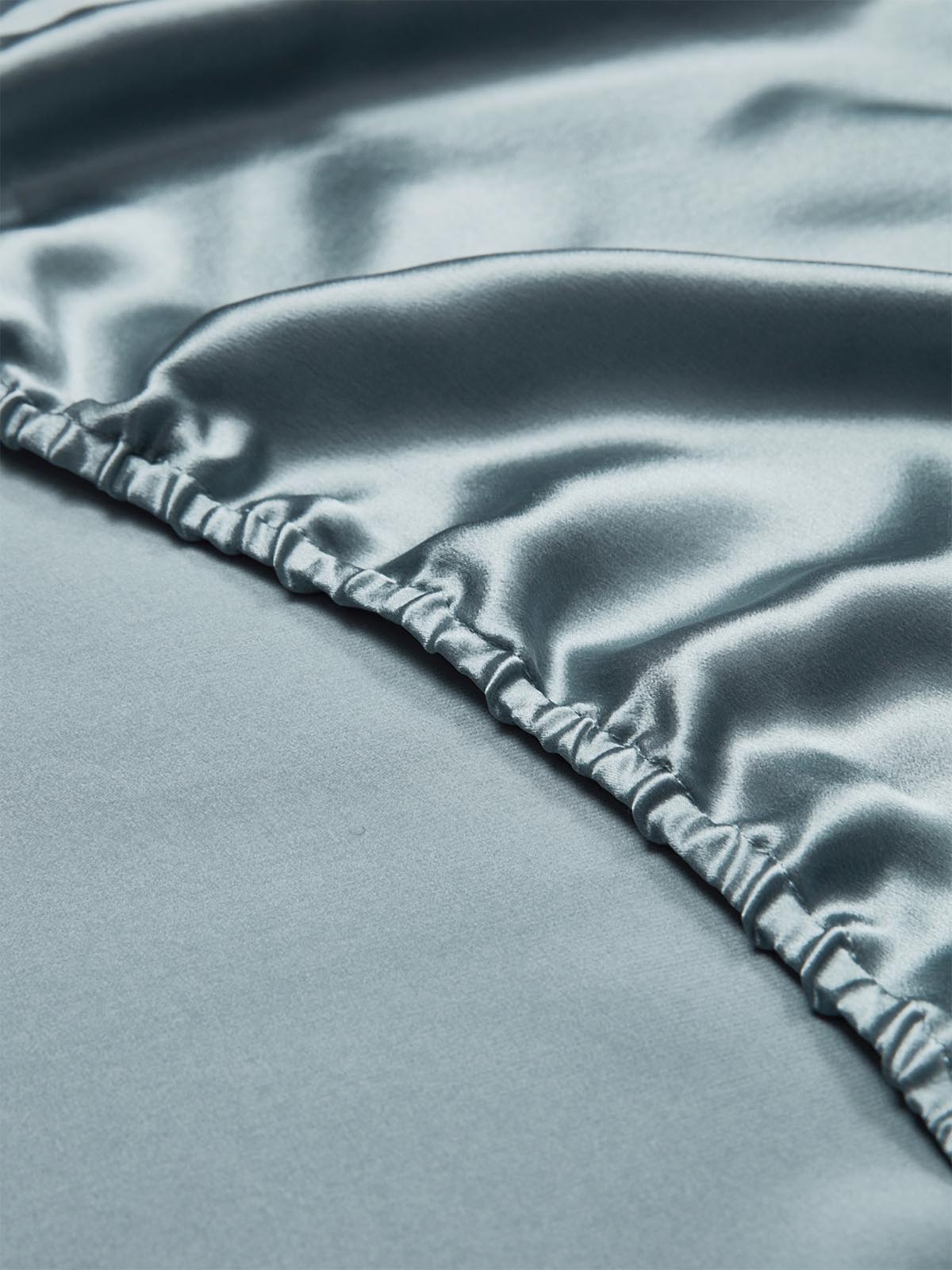 [Bleu Grisâtre] SilkSilky-FR 22Momme Pure Soie Sheet 004