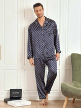 [Chaîne Marine] SilkSilky-FR 19Momme Manches longues Homme Pyjamas 002