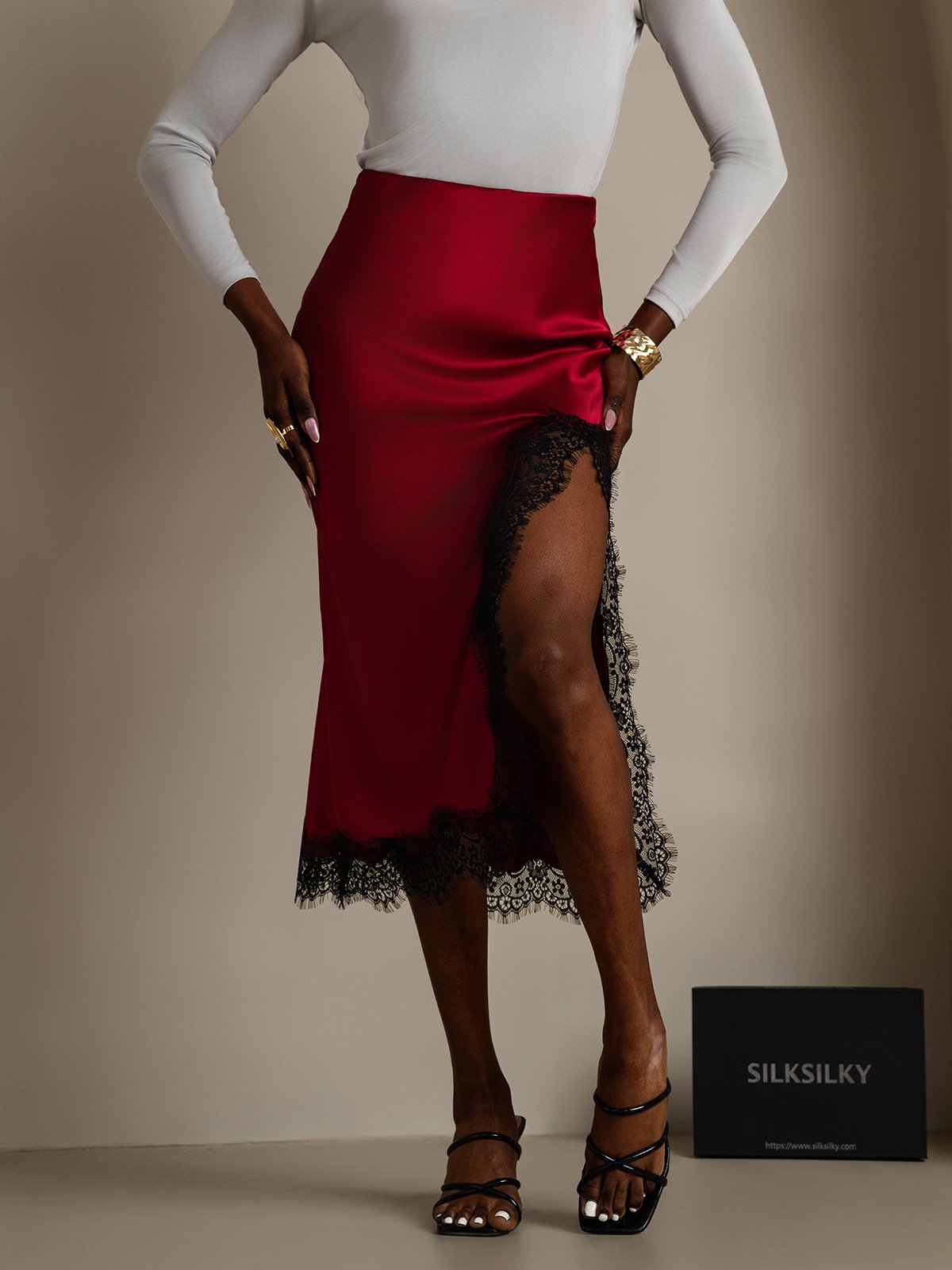 [Rouge Vineux] SilkSilky-FR 19Momme Soie Skirt 003