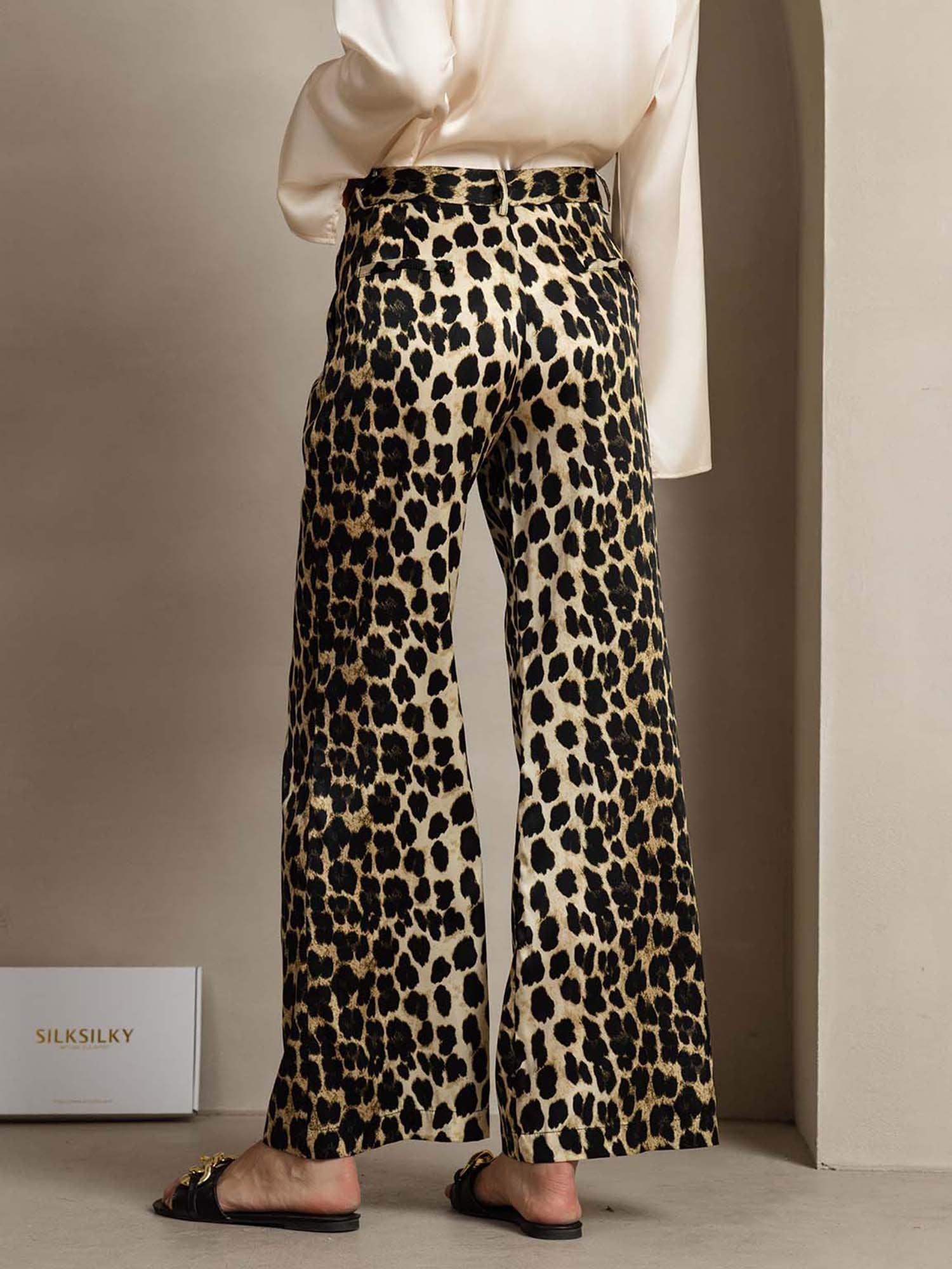 [Leopard] SilkSilky-FR 19Momme Soie Womens Pants 002