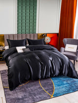 [Noir] SilkSilky-FR 25Momme Parure de Lit Soie 005