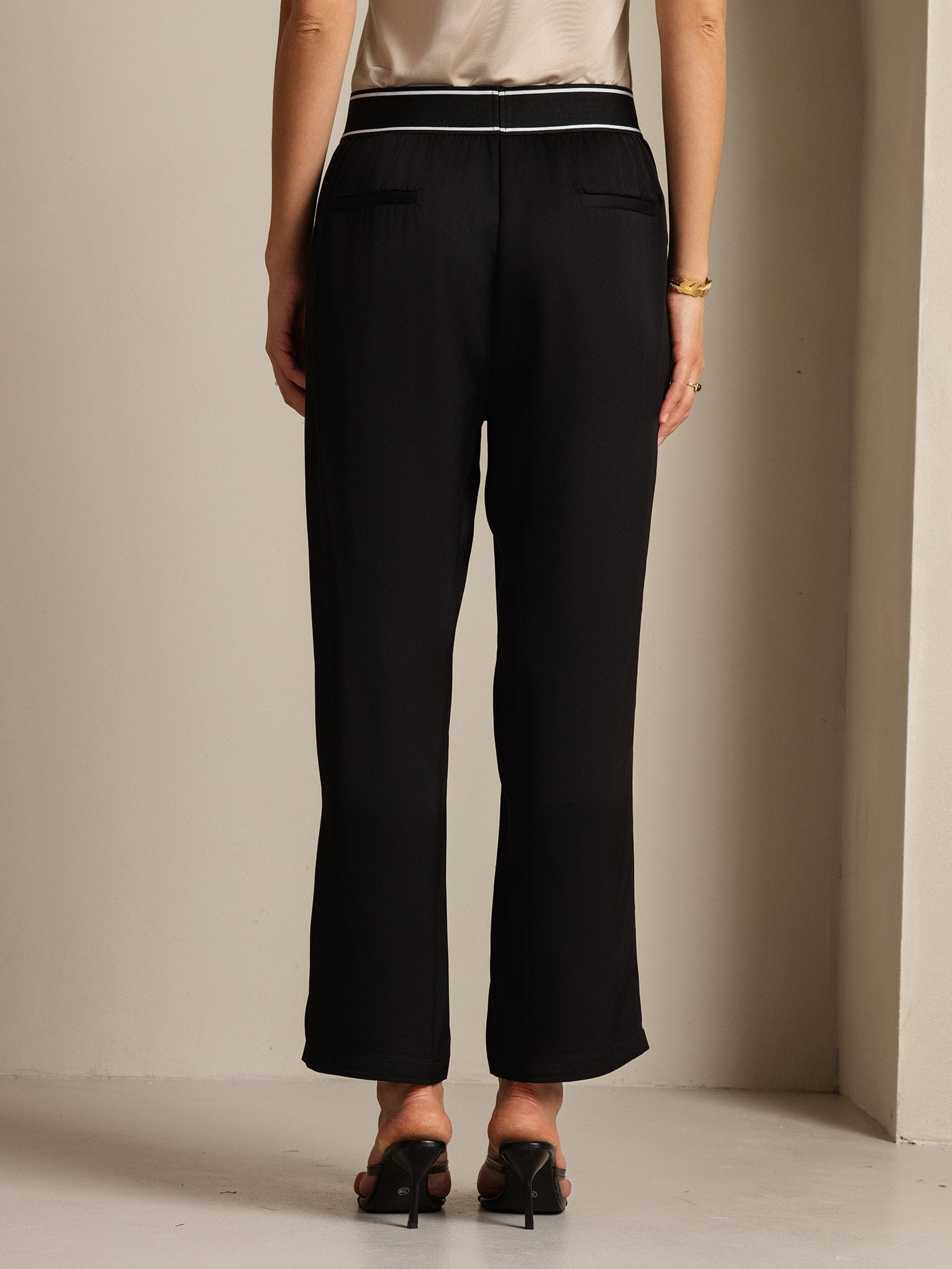 [Noir] SilkSilky-FR 22Momme Soie Womens Pants 002