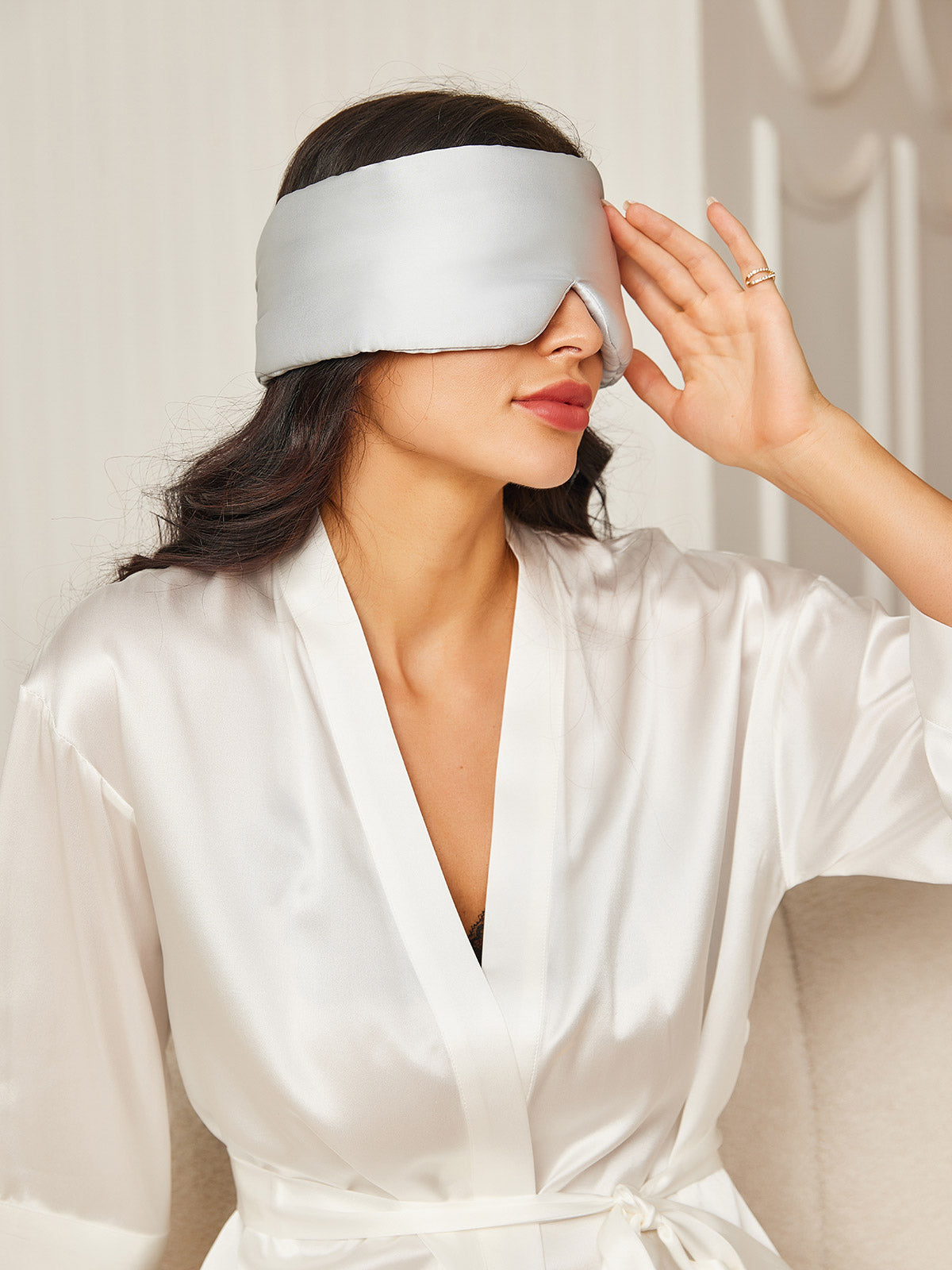 [Argent] SilkSilky-FR 19Momme Pure Soie Eye Mask 003