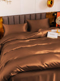 SilkSilky FR 19Momme Pure Soie Bedding Set Café 004