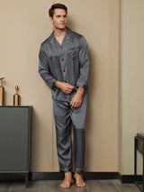 [Ginkgo Marine] SilkSilky-FR 19Momme Manches longues Homme Pyjamas 012