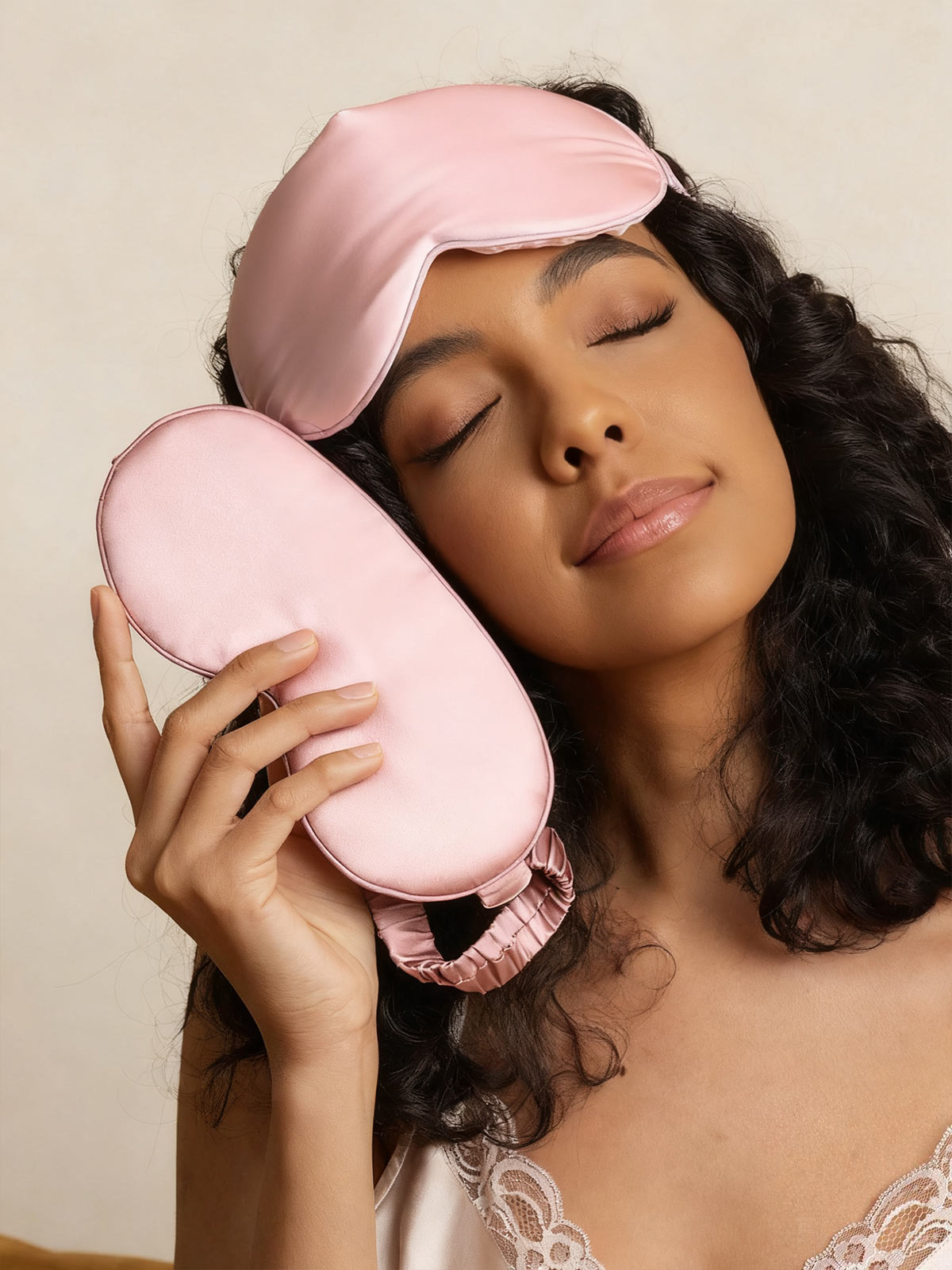 [Mauve Pâle] SilkSilky-FR Pure Soie Eye Mask 005