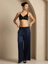 [BleuFoncé] SilkSilky-FR 19Momme Womens Pants 008