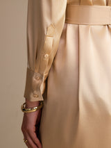 [Champagne] SilkSilky-FR Long Sleeve Lapel Collar Robes 003