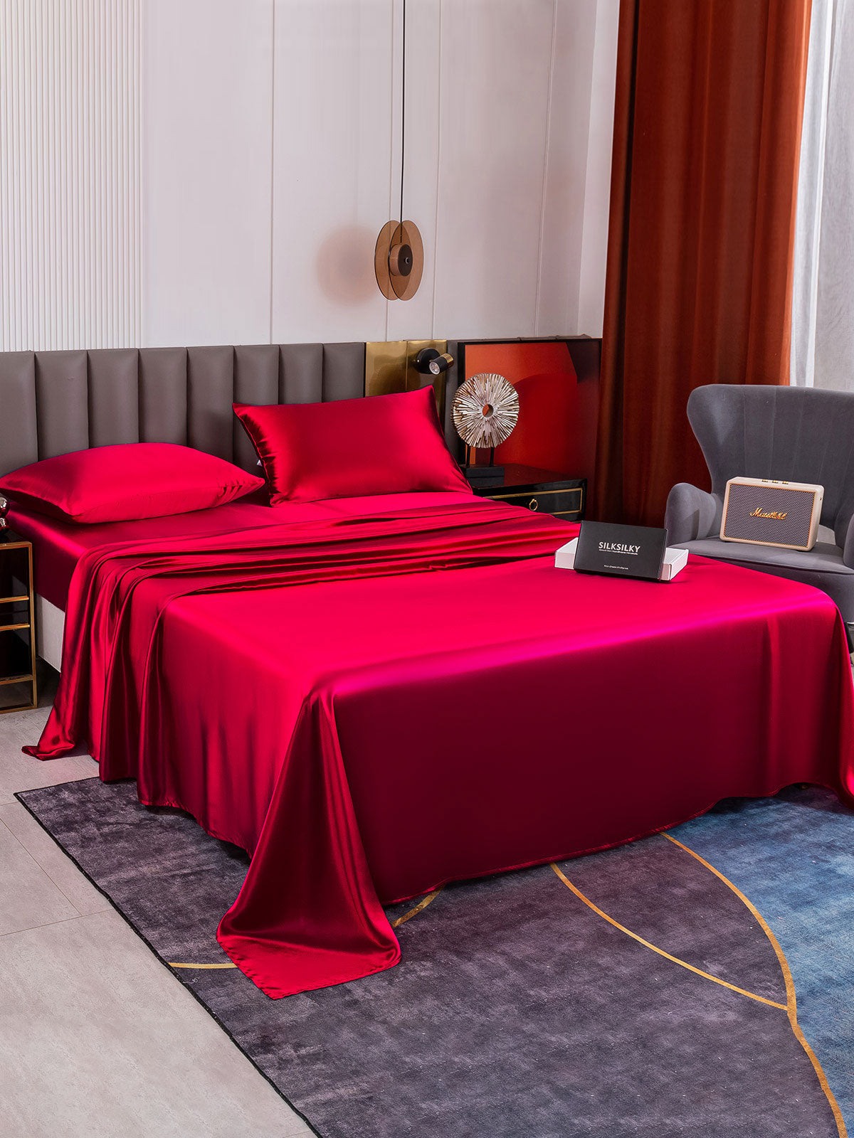 [Rouge Vineux] SilkSilky-FR 19Momme Pure Silk Bedding Set 005