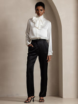 [Noir] SilkSilky-FR 19Momme Soie Womens Pants 007