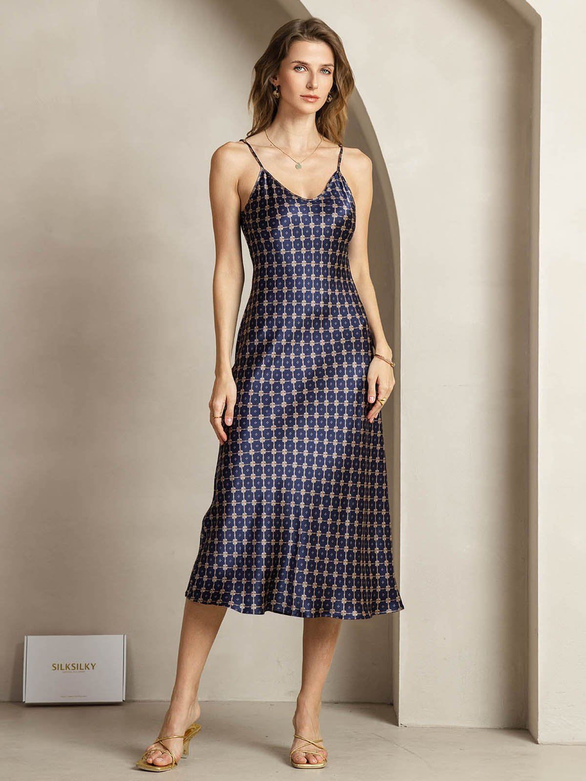 [ChaîneMarine] SilkSilky-FR 19Momme Soie Dress 001
