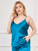 [Bleu Royal] SilkSilky-FR Fines Brides Col V Top À Fines Brides grandes tailles 002
