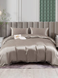 SilkSilky FR 25Momme Pure Soie Bedding Set Gris 001