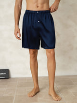 [Bleu Foncé] SilkSilky-FR Mens Sleep Bottoms 001