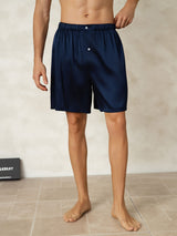 [Bleu Foncé] SilkSilky-FR Mens Sleep Bottoms 001