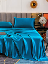 [Bleu Royal] SilkSilky-FR 19Momme Parure de Lit Soie 006