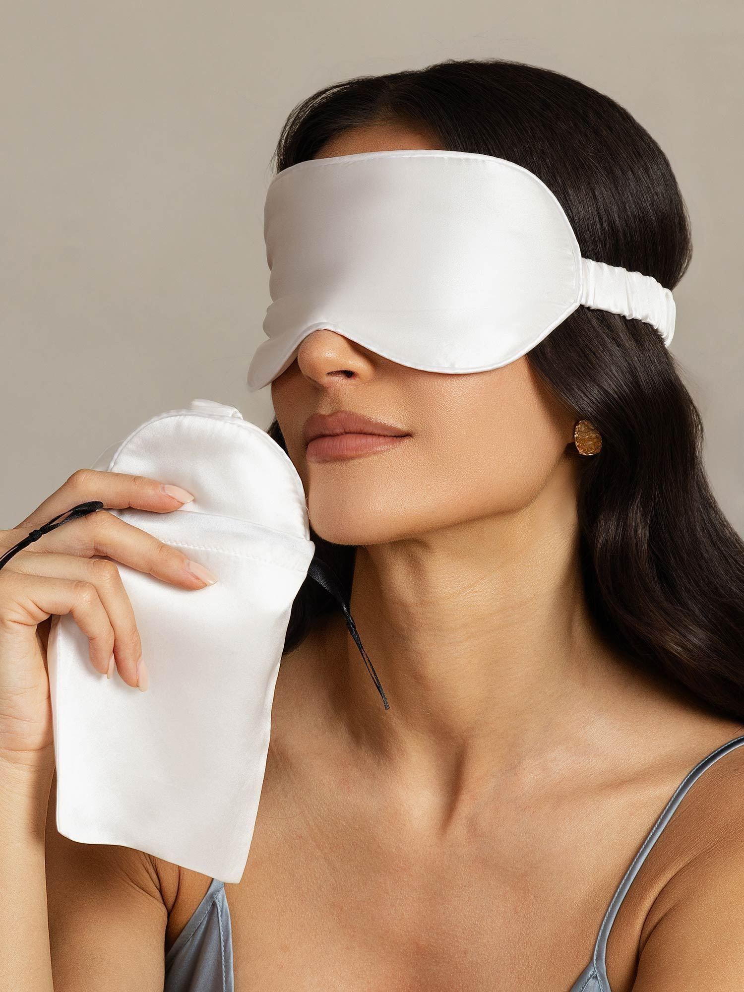 [Blanc] SilkSilky-FR Soie Eye Mask 007