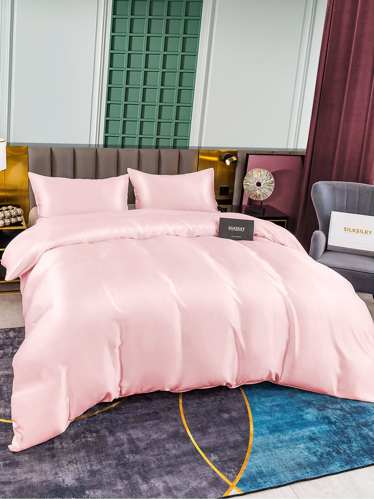 [Rose] SilkSilky-FR 25Momme Pure Soie Bedding Set 003