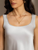 [Argent] SilkSilky-FR Sleeveless Top À Fines Brides 004