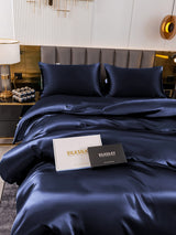 [Bleu Foncé] SilkSilky-FR 19Momme Pure Soie Bedding Set 005