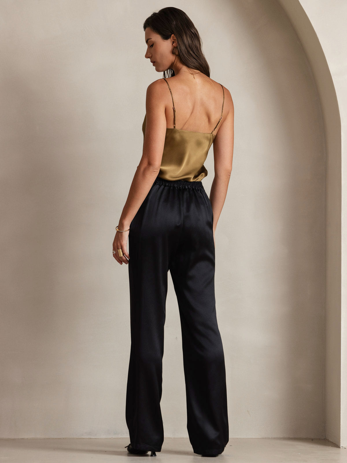 [Café] SilkSilky-FR Pure Soie Sans manches Camisoles 004