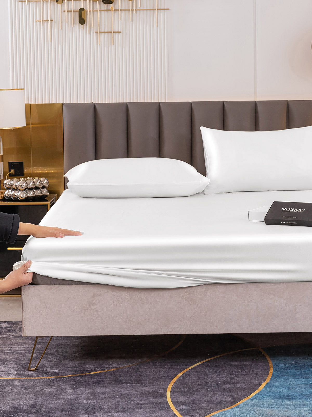 [Blanc] SilkSilky-FR 19Momme Pure Soie Bedding Set 006