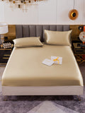 SilkSilky FR 19Momme Pure Soie Bedding Set Beige 002