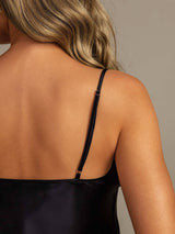 [Noir] SilkSilky-FR Fines Brides V Neck Ensemble Camisole 006