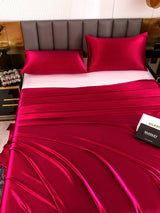 [Rouge Vineux] SilkSilky-FR 19Momme Parure de Lit Soie 004