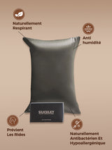 [Gris Foncé] SilkSilky-FR 30Momme Pure Soie Pillowcase 002