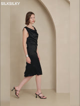 SilkSilky-FR Sleeveless Cowl Neck Robes video 001