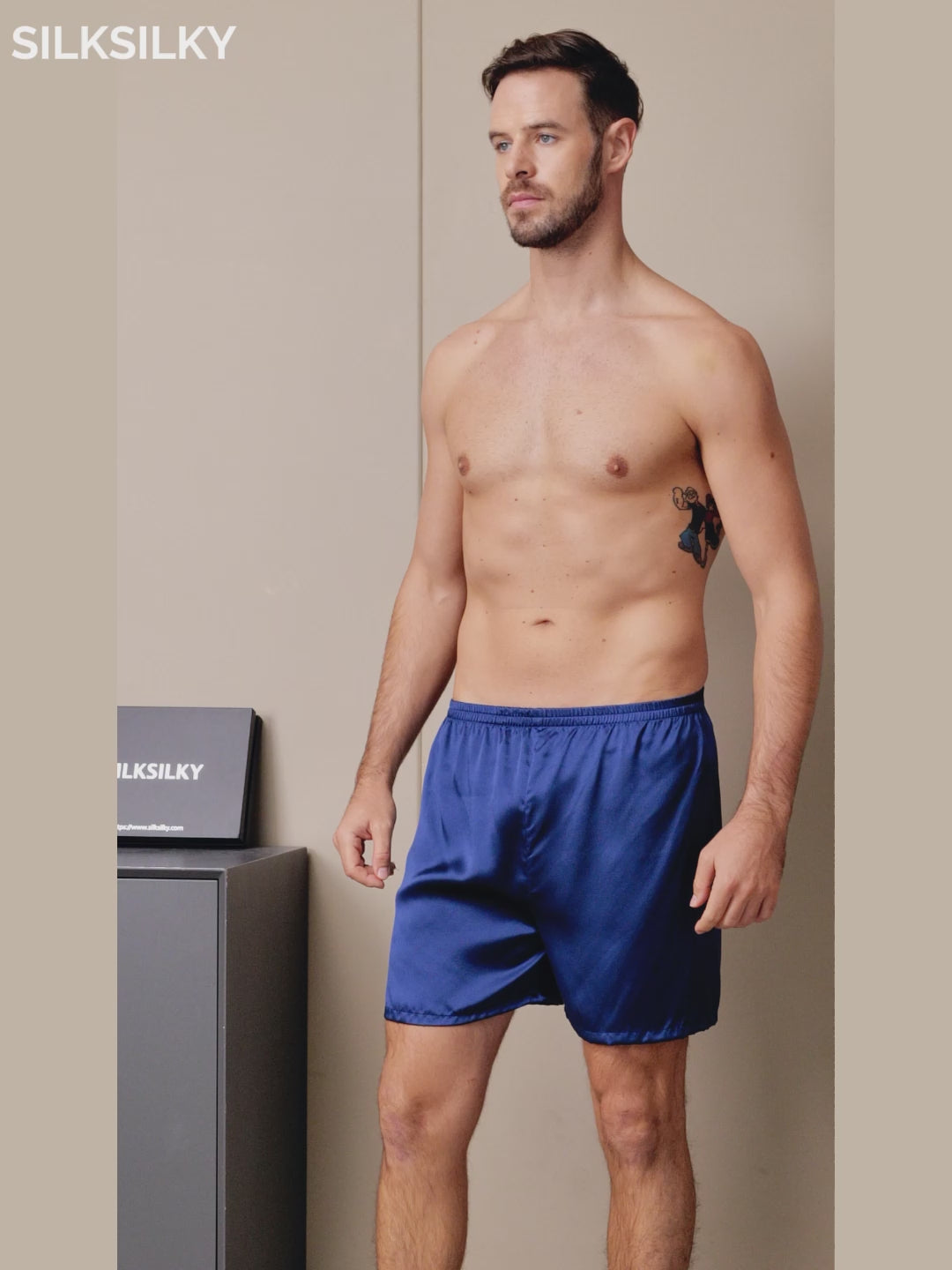 SilkSilky-FR Pure Soie Mens Sleep Bottoms video 001