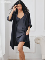 SilkSilky-FR 3/4 Sleeve Femme Peignoir video 001