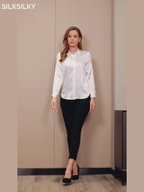 SilkSilky-FR 19Momme Manches longues Col à Revers Femme Chemise video 001