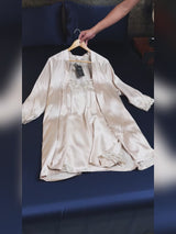 SilkSilky-FR 3/4 Sleeve V Neck Peignoir&Robe de Chambre video 001