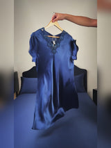 SilkSilky-FR Short Sleeve V Neck Chemises de nuit video 001