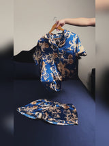 SilkSilky-FR Short Sleeve Lapel Collar Femme Pyjamas video 001