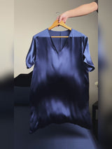 SilkSilky-FR Half Sleeve V Neck Chemises de nuit video 001