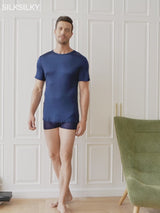 SilkSilky-FR Manches courtes Col Ras Du Cou Homme T-Shirt video 001