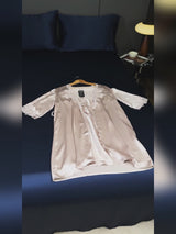 SilkSilky-FR Half Sleeve V Neck Peignoir&Robe de Chambre video 001