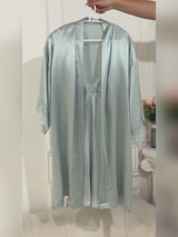 SilkSilky-FR 3/4 Sleeve V Neck Peignoir&Robe de Chambre video 001