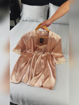 SilkSilky-FR 3/4 Sleeve V Neck Peignoir&Robe de Chambre video 001