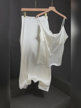 SilkSilky-FR Spaghetti Strap Cowl Neck Women's Outfit Sets video 001