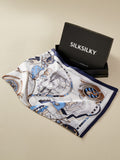 SilkSilky FR Pure Soie Scarf Bleu 001