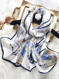 SilkSilky FR Pure Soie Scarf Bleu 003