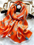 SilkSilky FR Pure Soie Scarf Orange 003