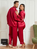 SilkSilky FR Pure Soie Manches longues Couple RougeVineux 002