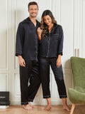 SilkSilky FR Pure Soie Manches longues Couple Noir 003