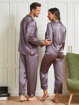 [Gris Pourpre] SilkSilky-FR Pure Soie Manches longues Couple 002
