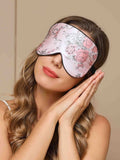 SilkSilky FR 19Momme Pure Soie Eye Mask Rose 001